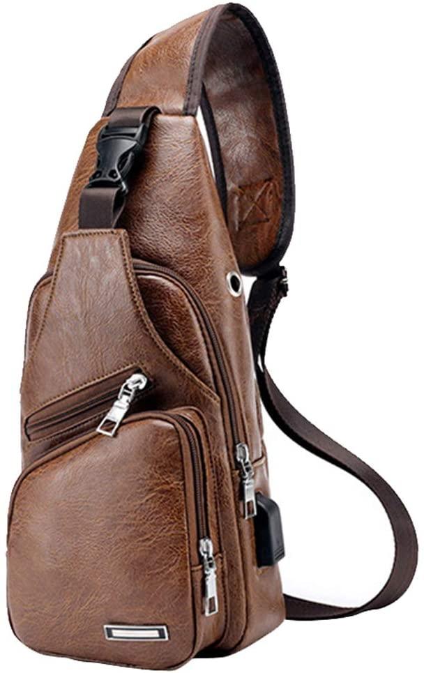 13 Men's Luxury Leather Crossbody Sling Bag