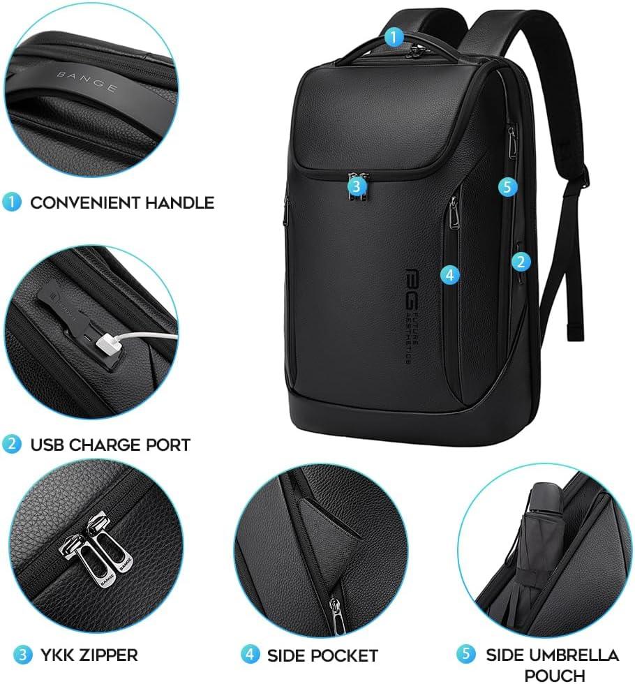 18 Men's Leather Smart Backpack