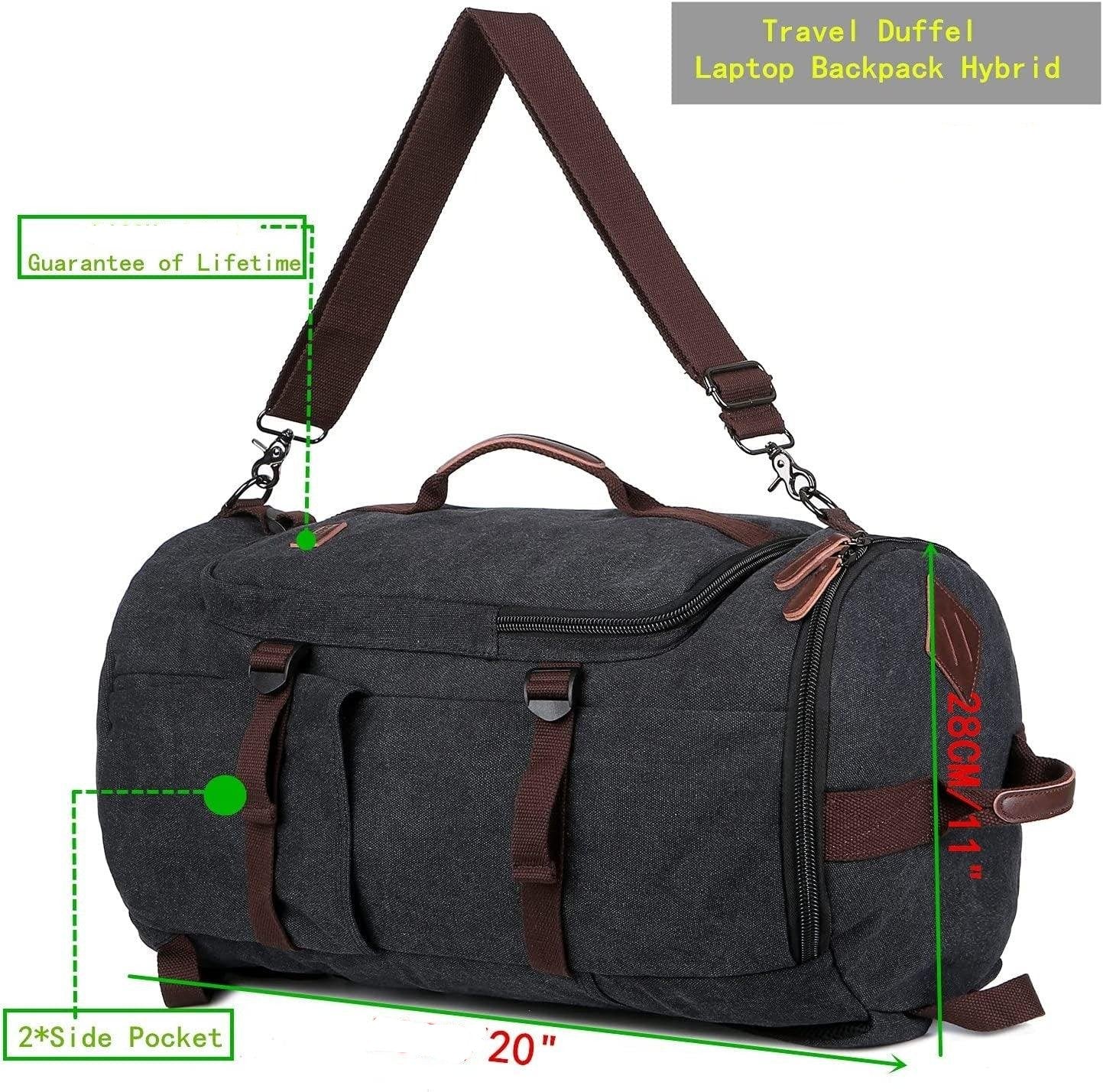 20 Convertible Canvas Travel Backpack