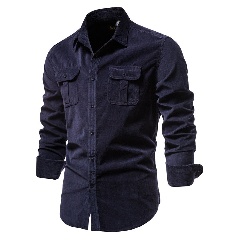 New Single Breasted 100% Cotton Men Shirt Business Casual