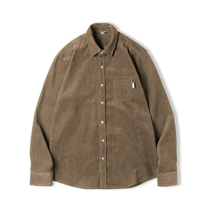 Excellent Corduroy Men's Shirt Long Sleeve Fleece Jacket