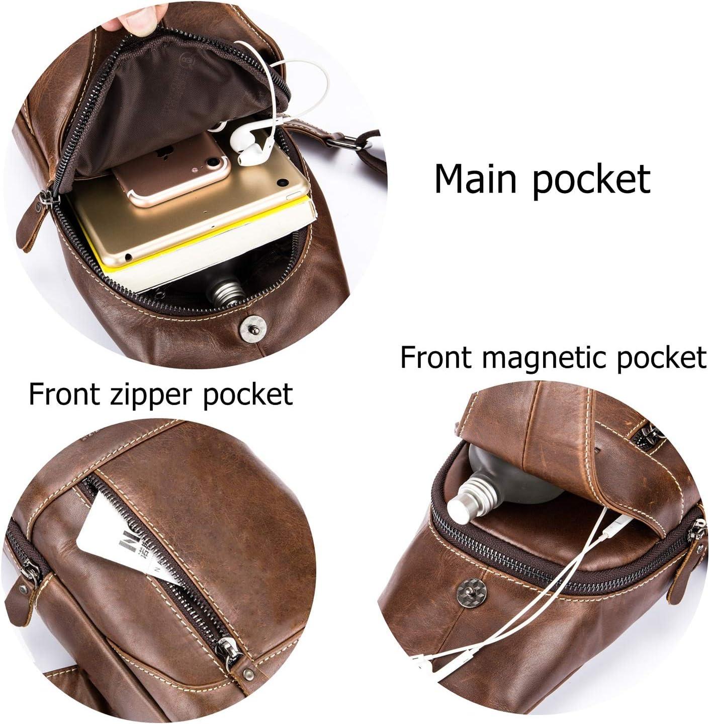 12 Men's Leather Crossbody Chest Bag