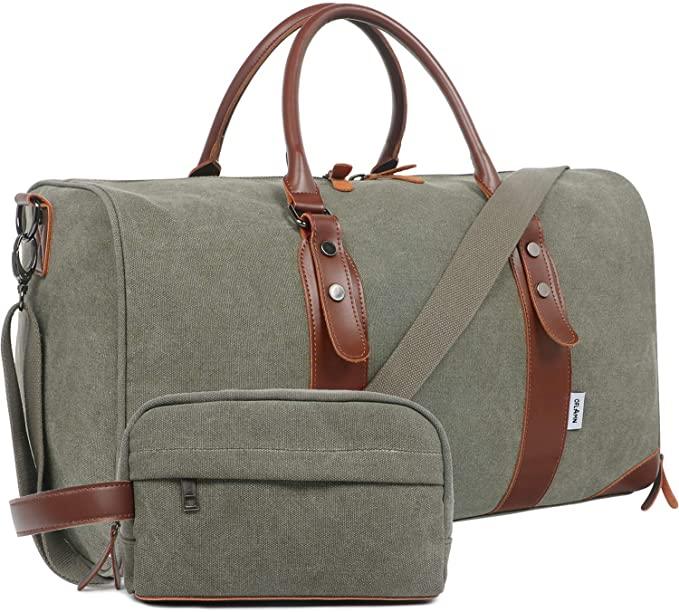 21 Canvas Travel Duffel Bag with Shoe Compartment