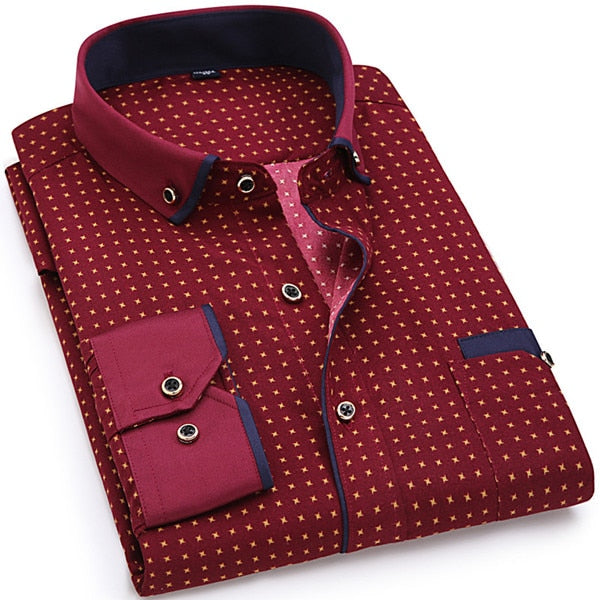 Long Sleeved Slim Fit Male Shirt