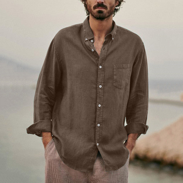 Men Shirts Loose Cotton Linen