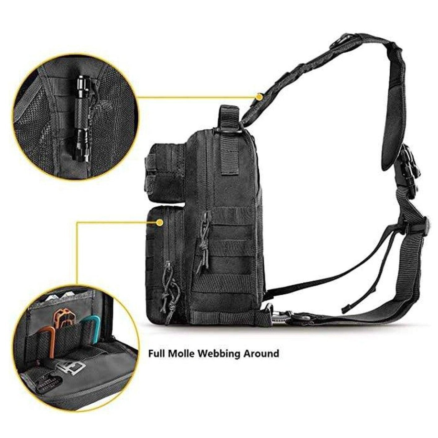 11 Men's MOLLE Tactical Crossbody Sling Bag