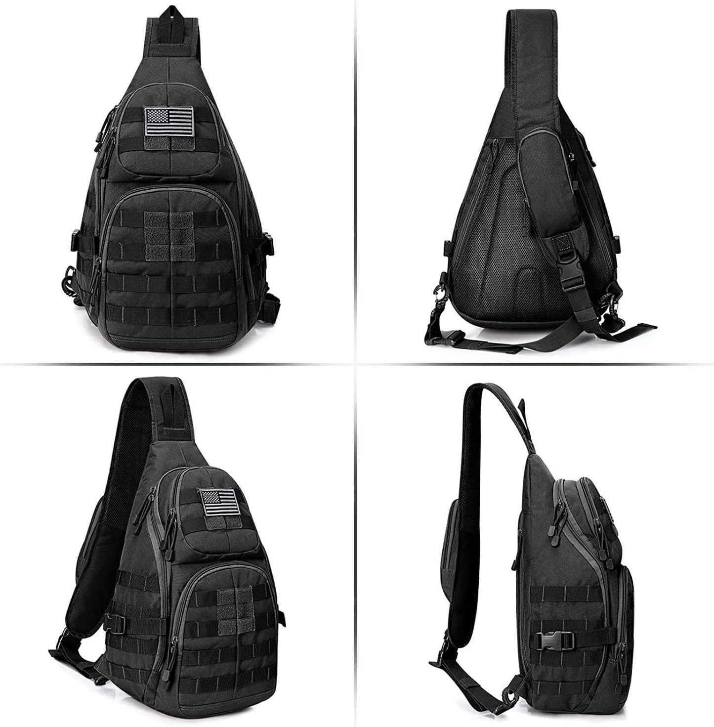 13 Men's MOLLE Tactical Rover Shoulder Crossbody Sling Bag