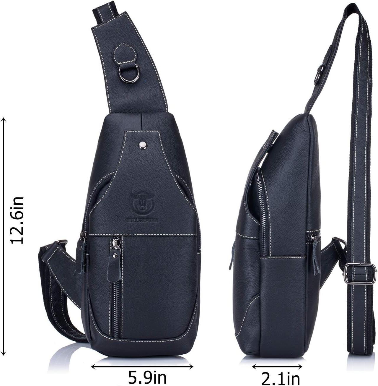 12 Men's Leather Crossbody Chest Bag