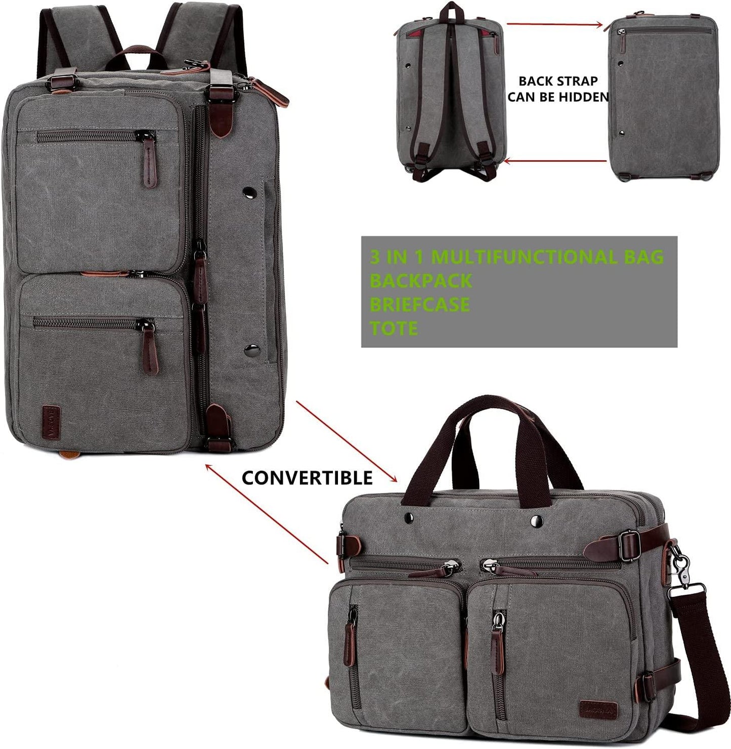 17 Convertible Briefcase Backpack