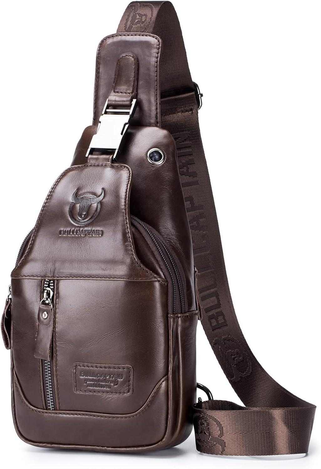 11 Men's Leather Casual Crossbody Sling Bag