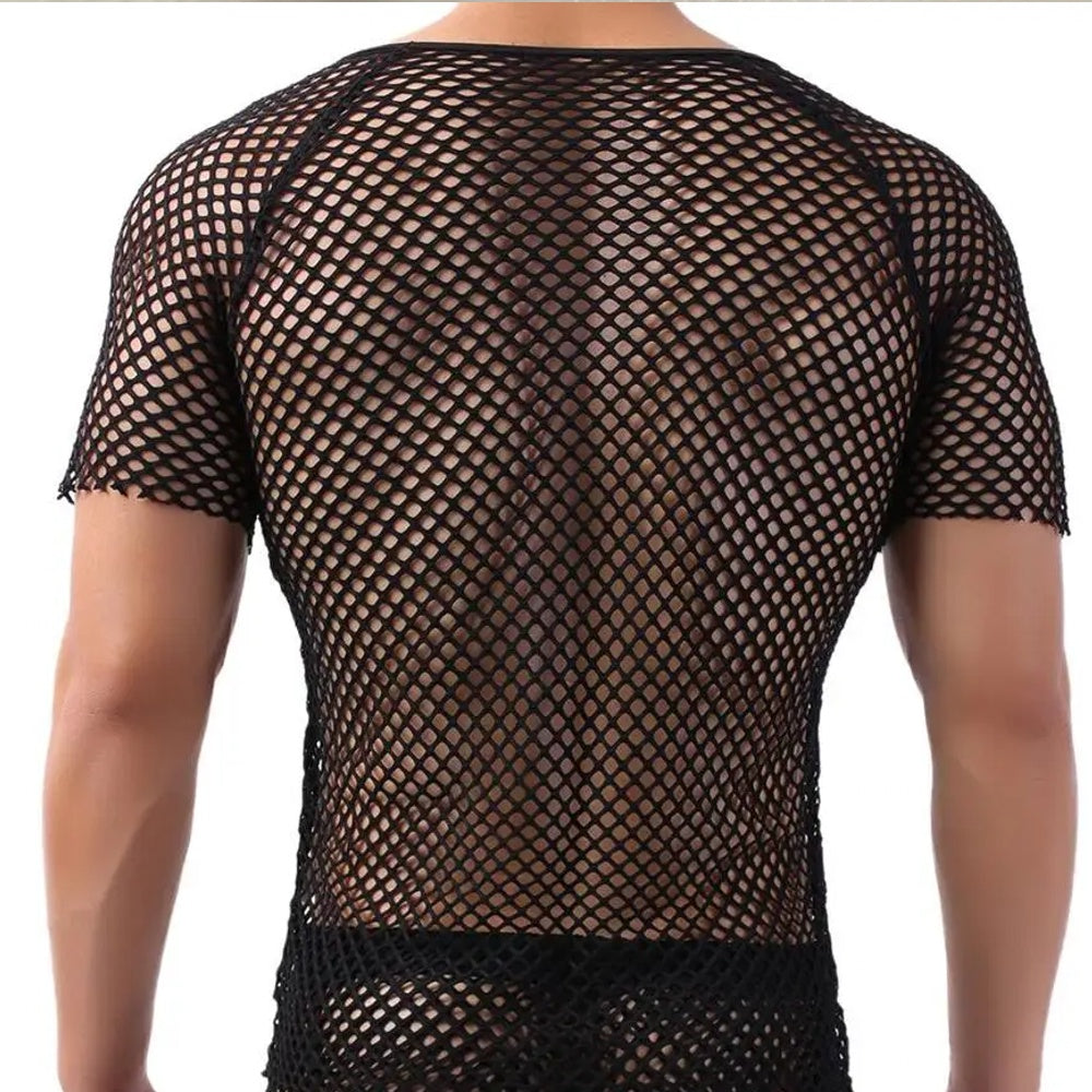 Men's Sexy Mesh See-Through T-Shirts | Short Sleeve O-neck Tees