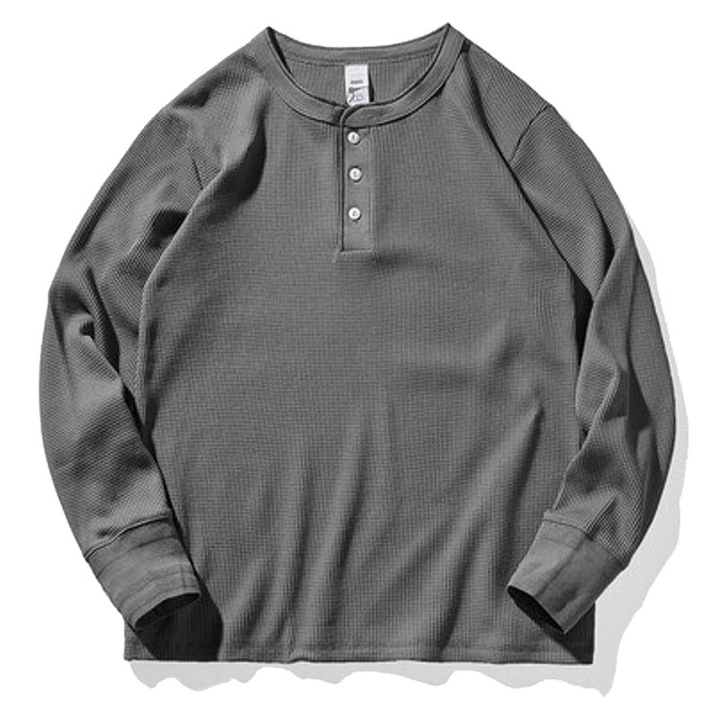 Vaffelstrikket Henry Collar T-shirt 