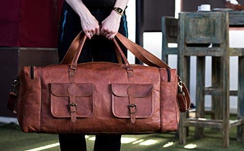 32 Men's Grain Leather Duffel Bags