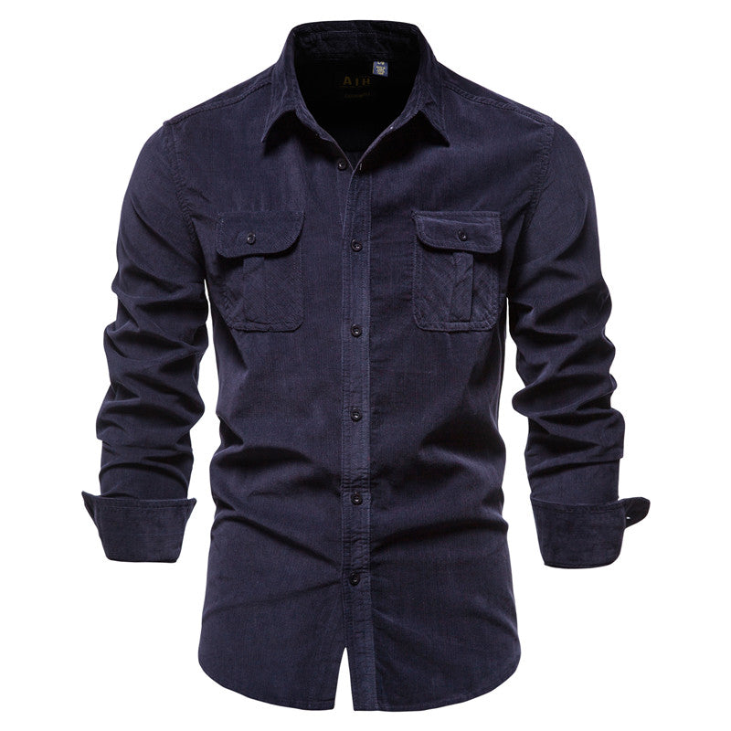 New Single Breasted 100% Cotton Men Shirt Business Casual