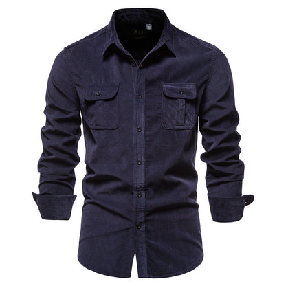 New Single Breasted 100% Cotton Men Shirt Business Casual