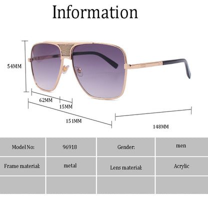 Men Polarized Big Square Frame Luxury UV400 Retro Sunglasses