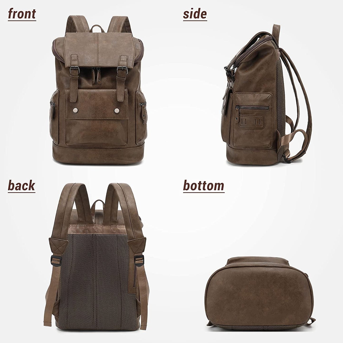 18 Men's Vintage Leather Backpack