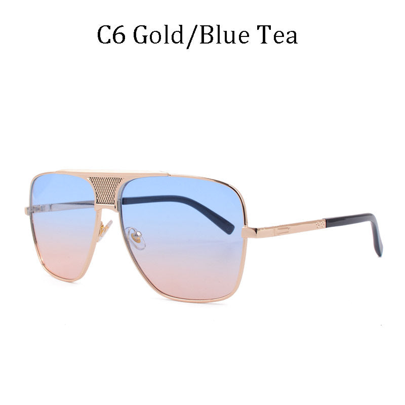 Men Polarized Big Square Frame Luxury UV400 Retro Sunglasses