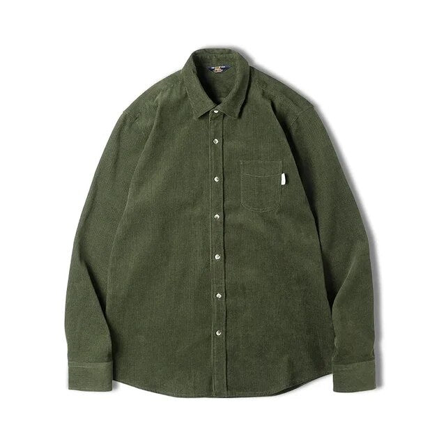 Excellent Corduroy Men's Shirt Long Sleeve Fleece Jacket