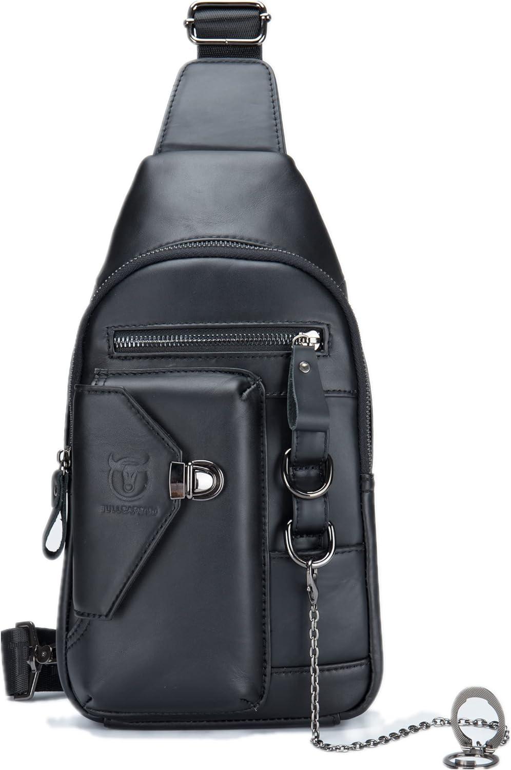 12 Herre Crossbody Læder Sling Bag 