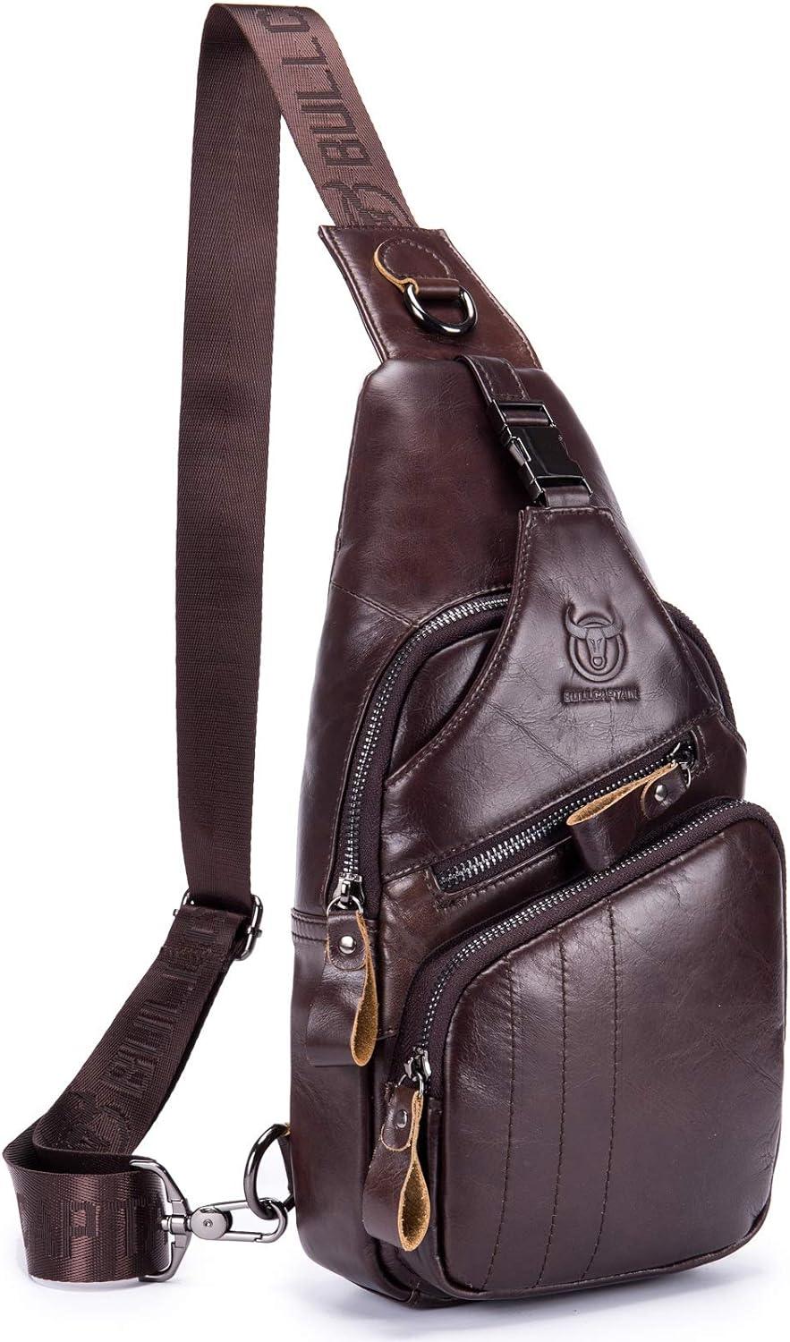 12 Men's Leather Crossbody Chest Bag