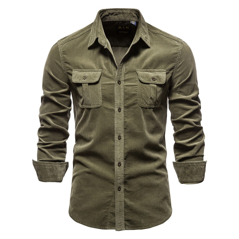 New Single Breasted 100% Cotton Men Shirt Business Casual