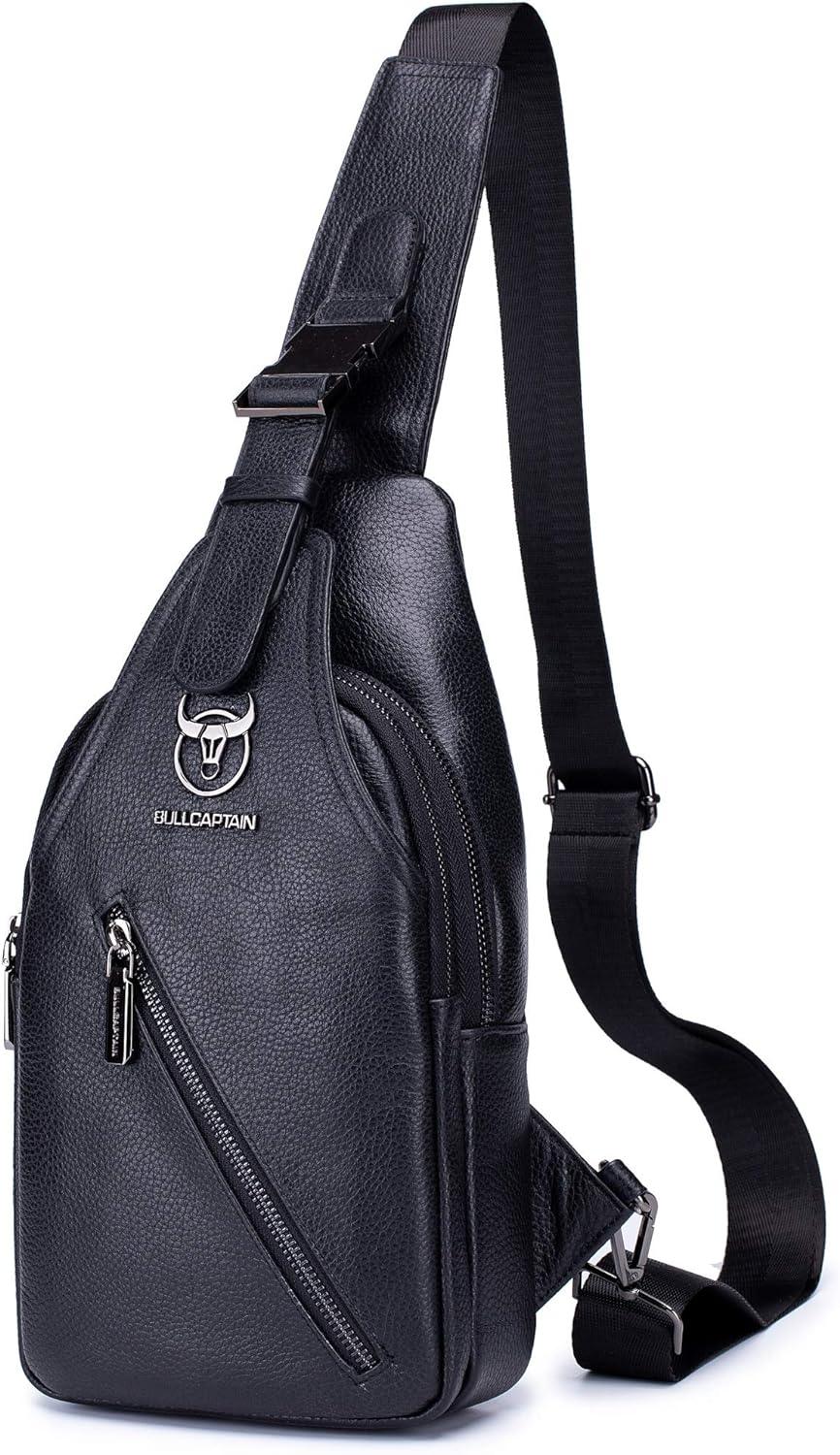 12 Men's Leather Casual Crossbody Sling Bag