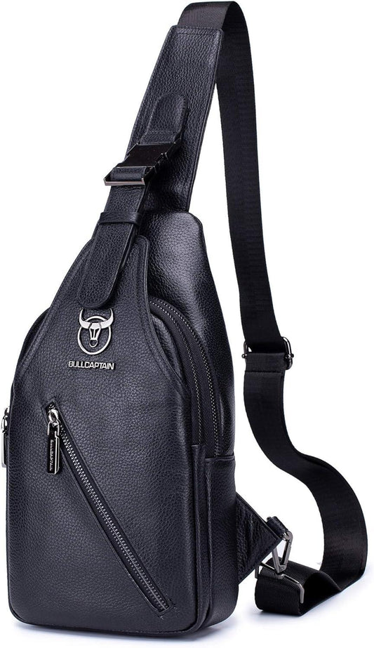 12 mænds læder Casual Crossbody Sling Bag 