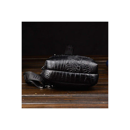 12 Men's Crocodile Pattern Leather Crossbody Sling Bag