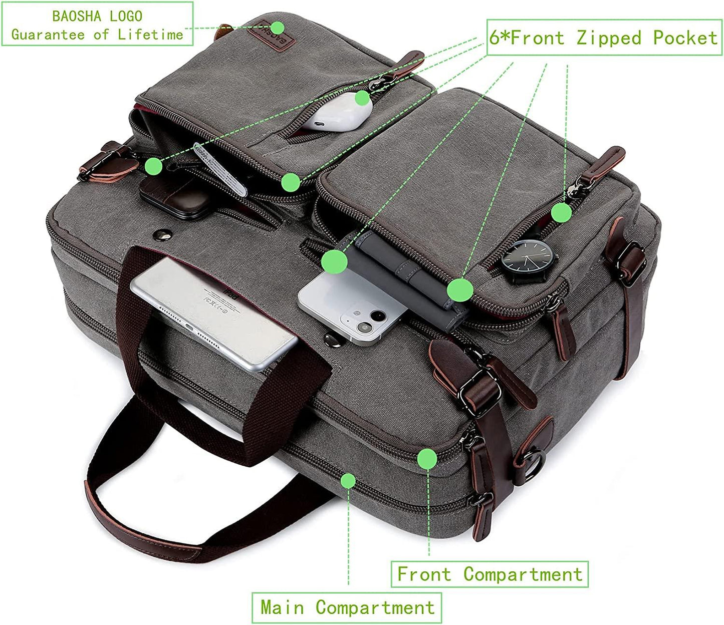 17 Convertible Briefcase Backpack