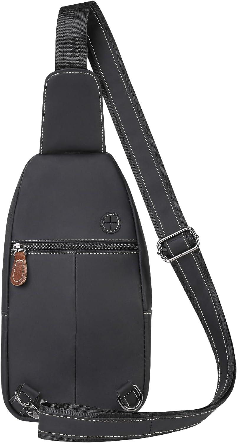 12 Men's Leather Casual Sling Bag