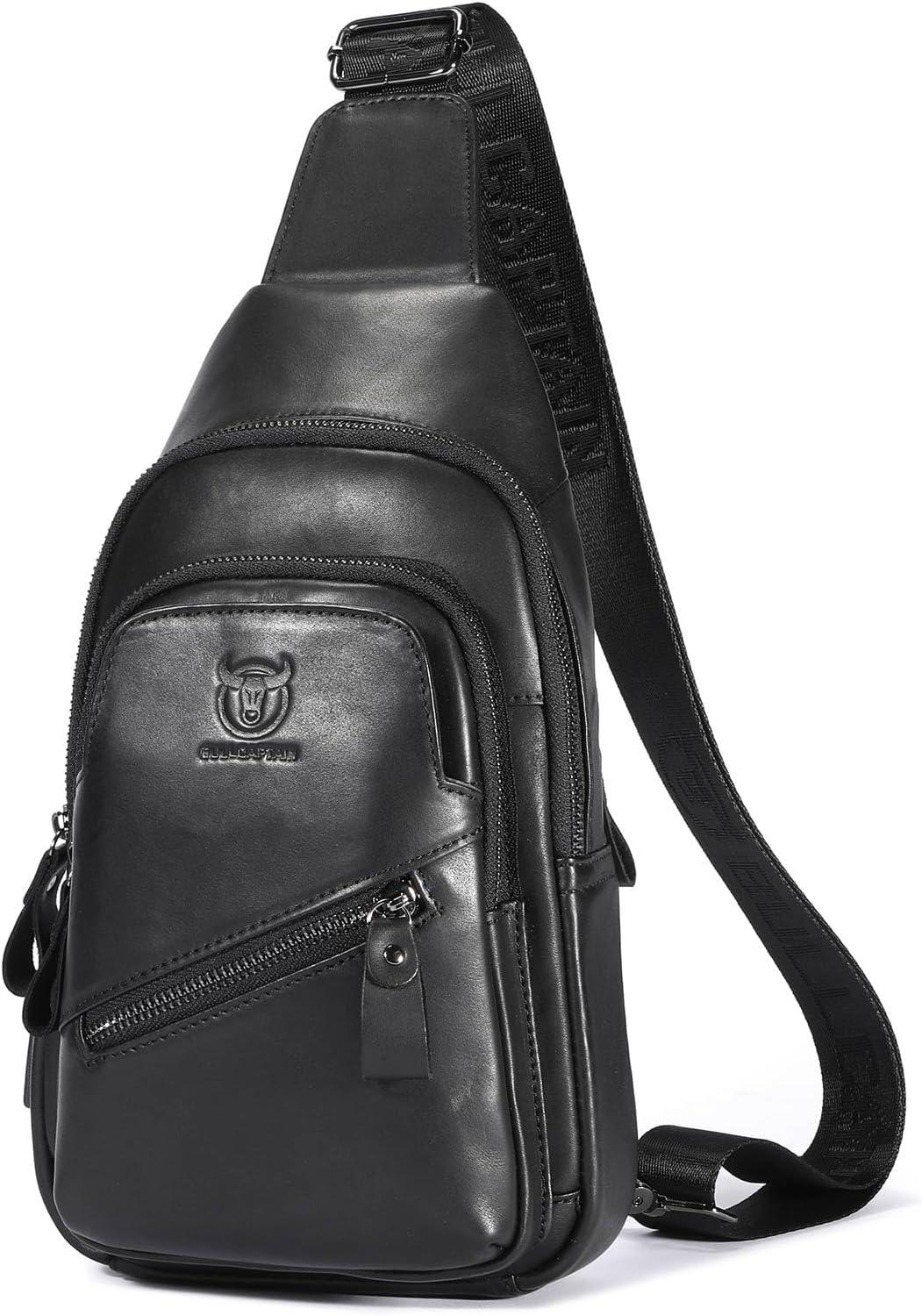 12 Men's Leather Crossbody Chest Bag