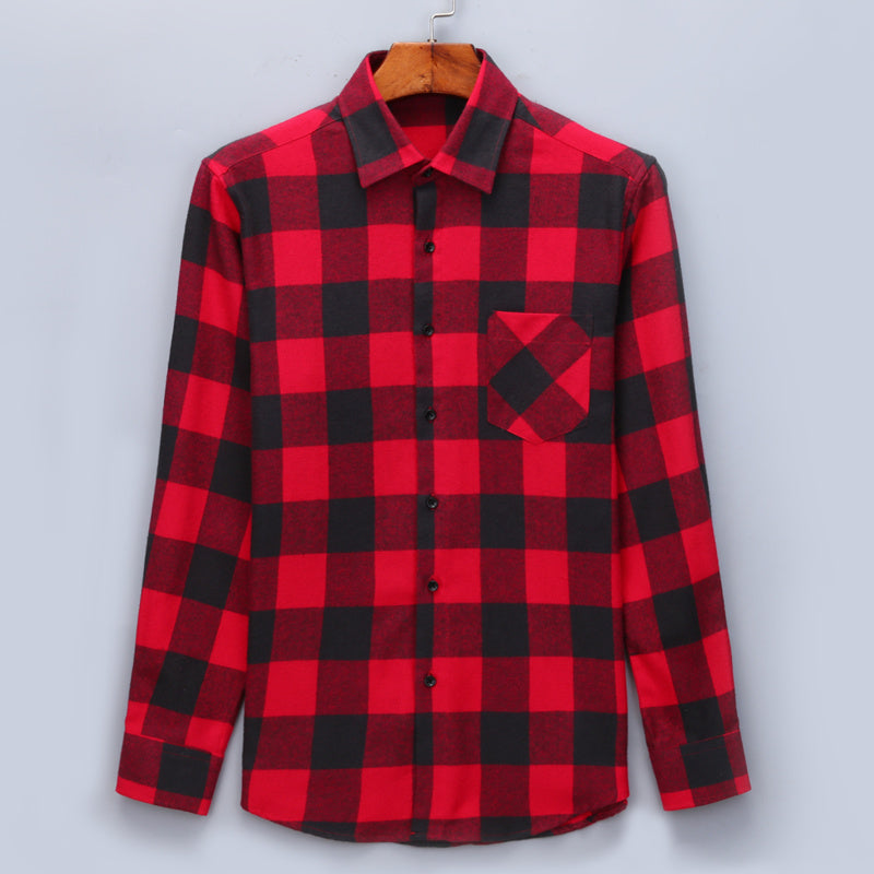 Cotton Plaid Man Shirt